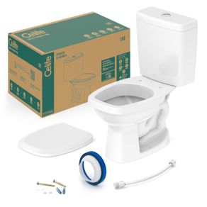 Kit Completo de Bacia com Caixa Acoplada e Acessórios Like Branco Celite