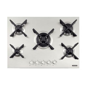 Cooktop a Gás com 5 Queimadores e Acendimento Automático Penta Flat 5 GX 70 Ref. 94727104 Inox Tramontina