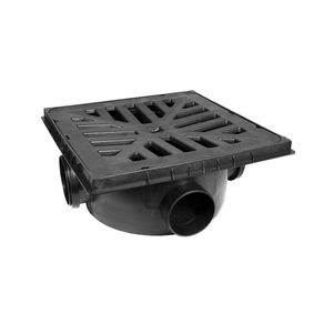 Caixa Pluvial com 3 Entradas e Tampa Quadrada Ref. 1752 Preta Estrela