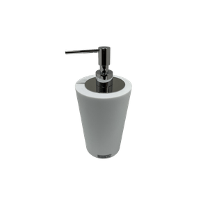 Porta Sabão Líquido Conne Branco Fosco/Cromado Resimetal