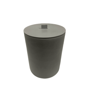 Lixeira de 20x25cm com Acabamento Sienna Redonda Cinza Claro Fosco Resimetal