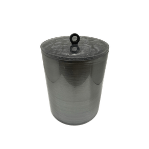 Lixeira de 20x25cm com Acabamento Ello Redondo Chumbo/Black Matte Resimetal