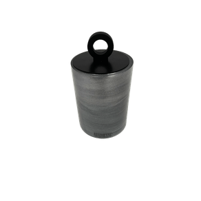 Porta Cotonetes com Acabamento Ello Redondo Chumbo/Black Matte Resimetal