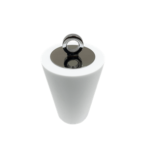 Porta Algodão com Acabamento Ello Conne Branco Fosco/Cromado Resimetal