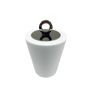 Porta Cotonetes com Acabamento Ello Conne Branco Fosco/Cromado Resimetal