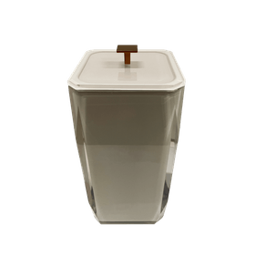 Lixeira de 15x32cm com Acabamento Ponto Lyra Cristal Linho/Gold Matte Resimetal