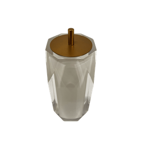 Porta Escovas com Acabamento Ponto Lyra Cristal Linho/Gold Matte Resimetal