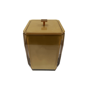 Lixeira de 18x25cm com Acabamento Ponto Lyra Cristal Ouro/Gold Matte Resimetal