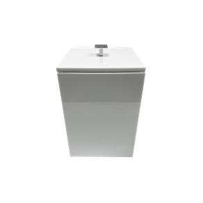 Lixeira de 18x25cm com Acabamento Ponto Quadrada Branco/Cromado Resimetal