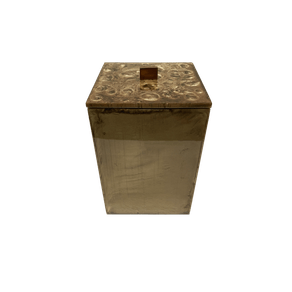 Lixeira de 18x25cm com Acabamento Sienna Quadrada Champanhe/Gold Matte Resimetal