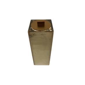 Porta Escovas com Acabamento Sienna Quadrada Champanhe/Gold Matte Resimetal