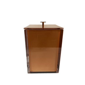 Lixeira de 18x25cm com Acabamento Ponto Quadrada Cristal Red Gold Resimetal