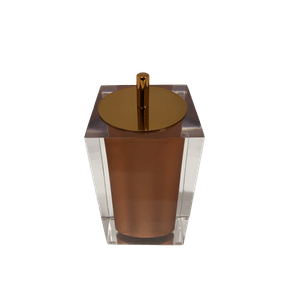 Porta Algodão com Acabamento Ponto Quadrada Cristal Red Gold Resimetal