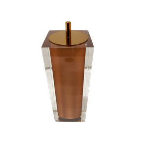 Porta Escovas com Acabamento Ponto Quadrada Cristal Red Gold Resimetal