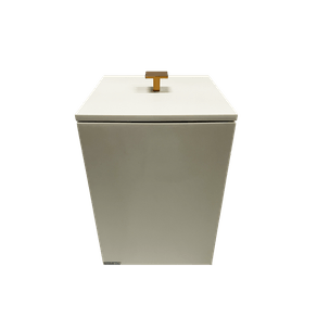 Lixeira de 18x25cm com Acabamento Ponto Quadrada Linho Fosco /Red Gold Resimetal