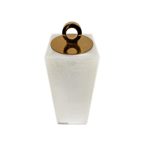 Porta Escovas com Acabamento Ello Quadrada Madrepérola/Red Gold Resimetal