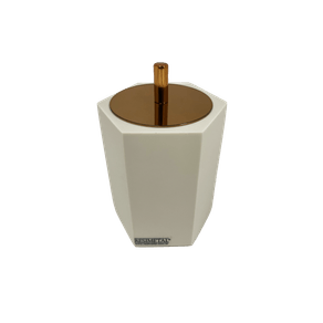 Porta Cotonetes Six Linho Fosco/Red Gold Resimental