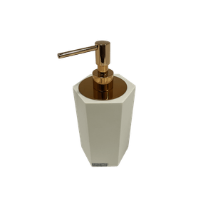 Porta Sabonete Líquido Six Linho Fosco/Red Gold Resimental