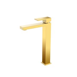 Misturador Monocomando para Lavatório de Mesa com Bica Alta Madrid Gold Jiwi