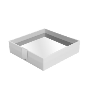 Bandeja Quadrada One Inox Polido/Branco Zen