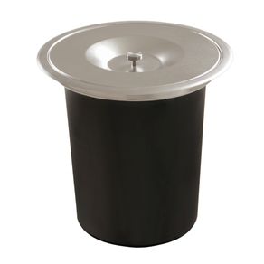 Lixeira de Embutir Redonda com Balde em Plástico de 5 Litros e Tampa Inox Ref. 20505 GhelPlus