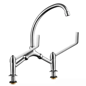 Misturador Duplocomando de Mesa 268 com Bica Móvel e Alavanca Clínica GT Cromado Wog