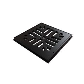 Grelha com Porta Grelha  Quadrado Reforçada de  Eco Preto Estrela