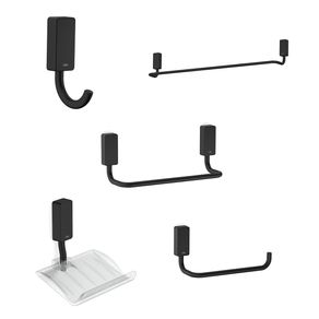 Kit Acessórios com 5 Peças One Ref. B5002E60R0 Black Matte Celite