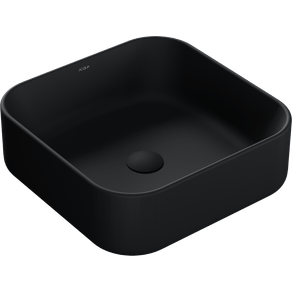 Cuba de Apoio Quadrada de 38x38x14cm Sentiero Ref. 12.0313.0404A Preto Fosco Acqua