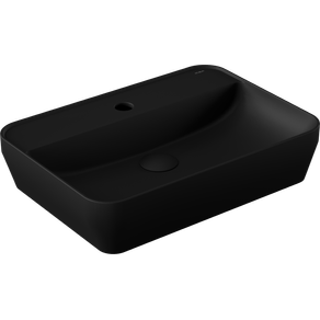 Cuba de Apoio Retangular com Mesa de 50x35x11cm Catena Ref. 12.0116.0404A Preto Fosco Acqua