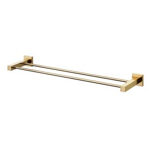 Porta Toalha Bastão Duplo Square 00641843 Ouro Polido Docol